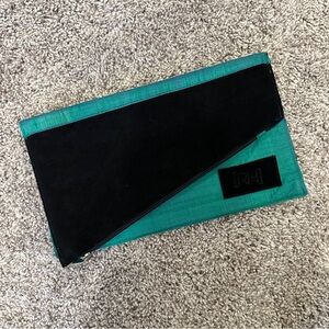 Elegant Black and Teal Clutch